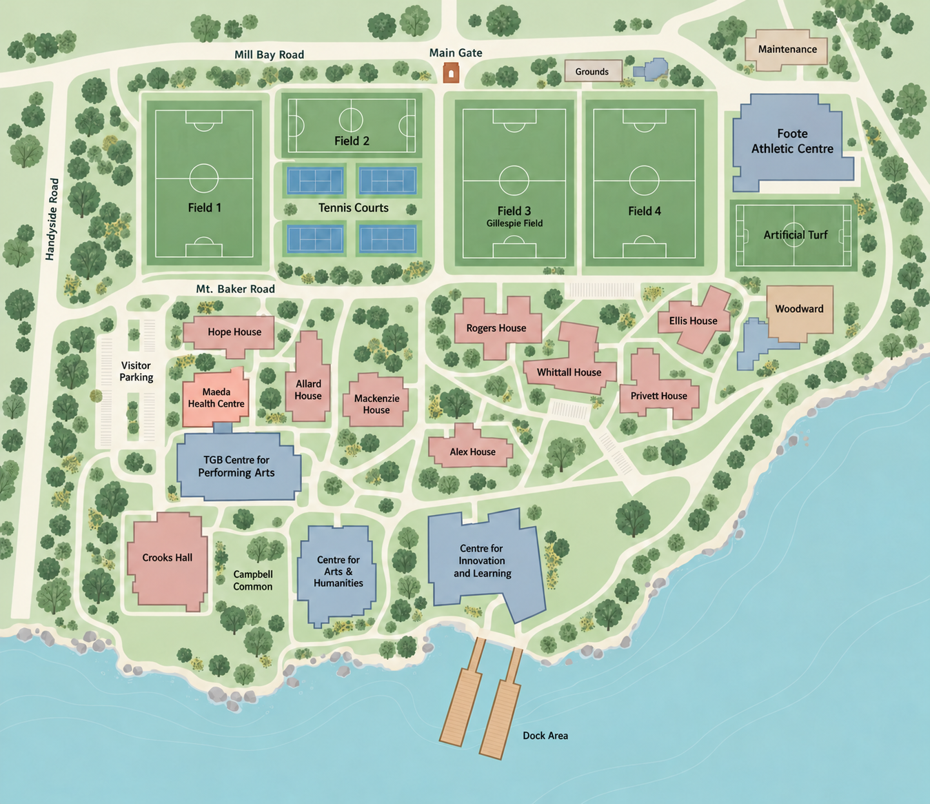 Brentwood College School campus map